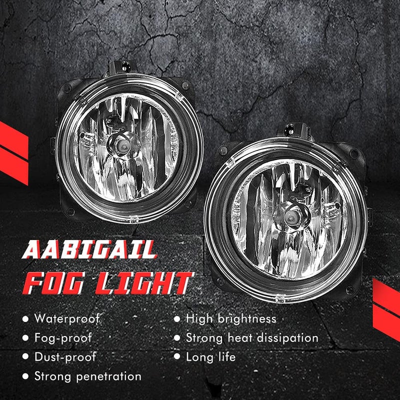 A ABIGAIL Driving Fog Lights Lamps Replacement for 05-06 Ford Escape, 03-04 Ford Mustang Cobra (SVT Model Only), 02-04 Ford Focus SVT, 2002 Lincoln LS with H10 12V 42W Halogen Bulbs (Clear Lens) - Image 2